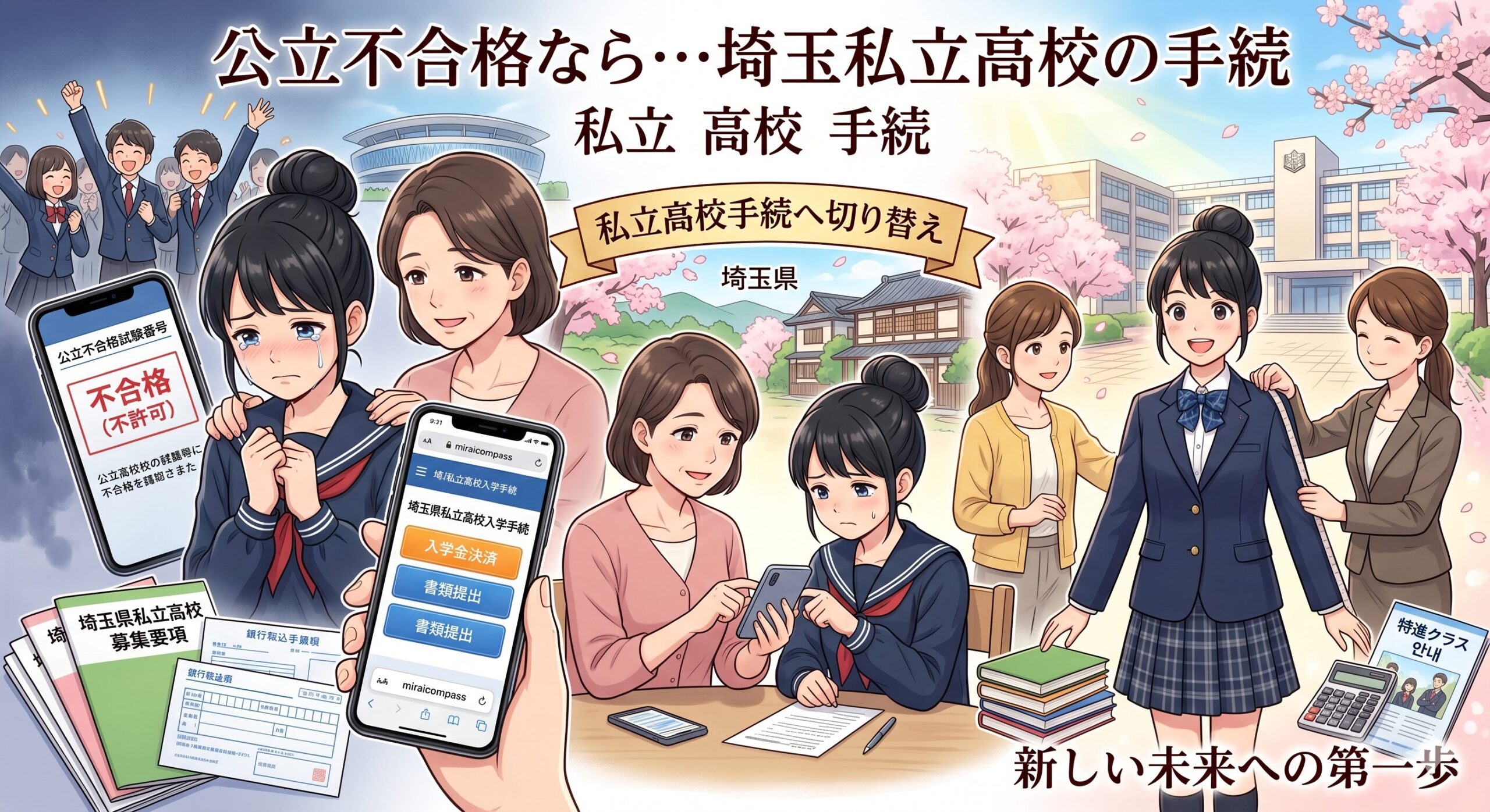 公立不合格なら…その後の動きと埼玉私立高校の手続