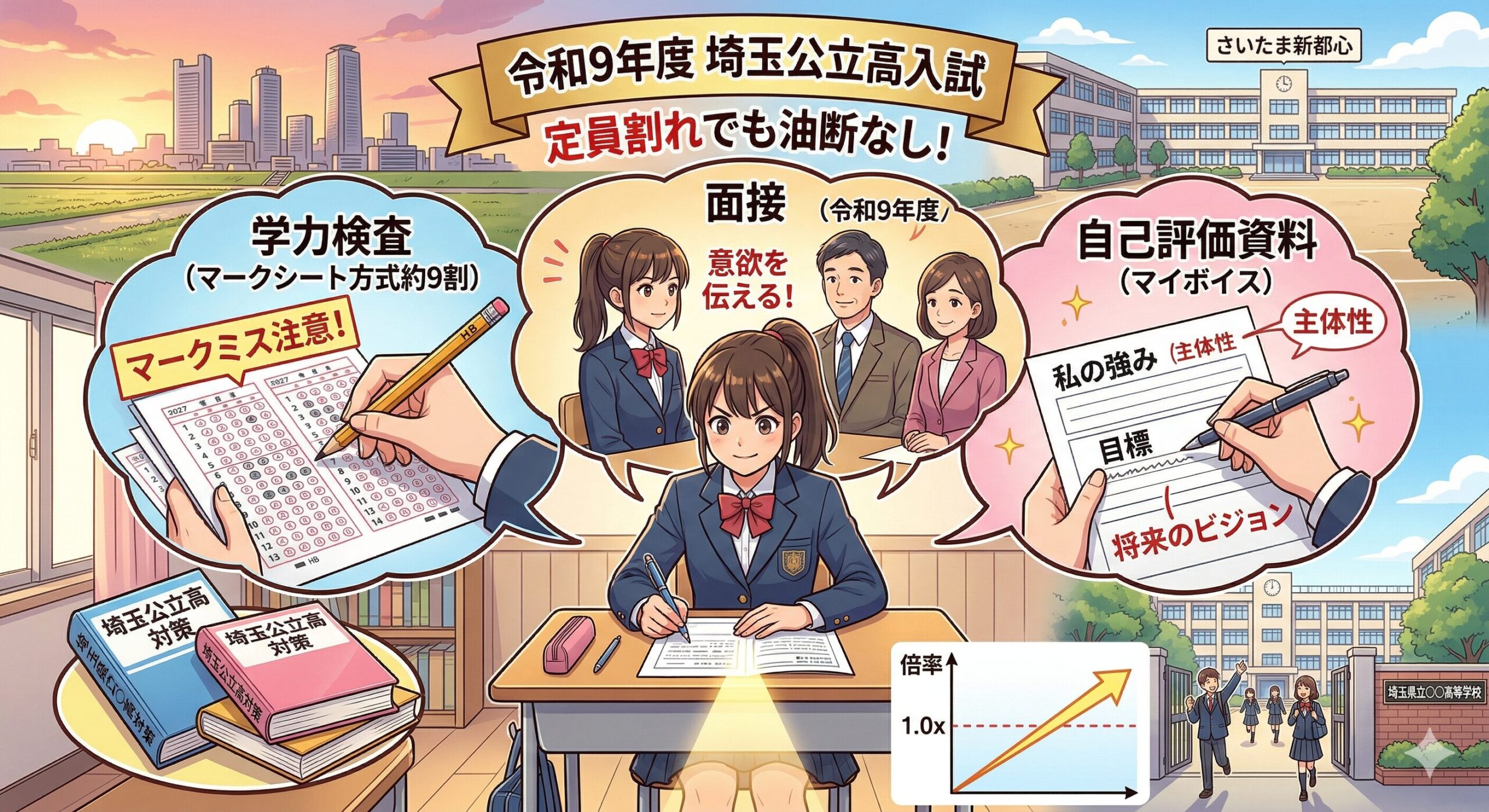 定員割れでも落ちる？埼玉公立高の足切り基準点