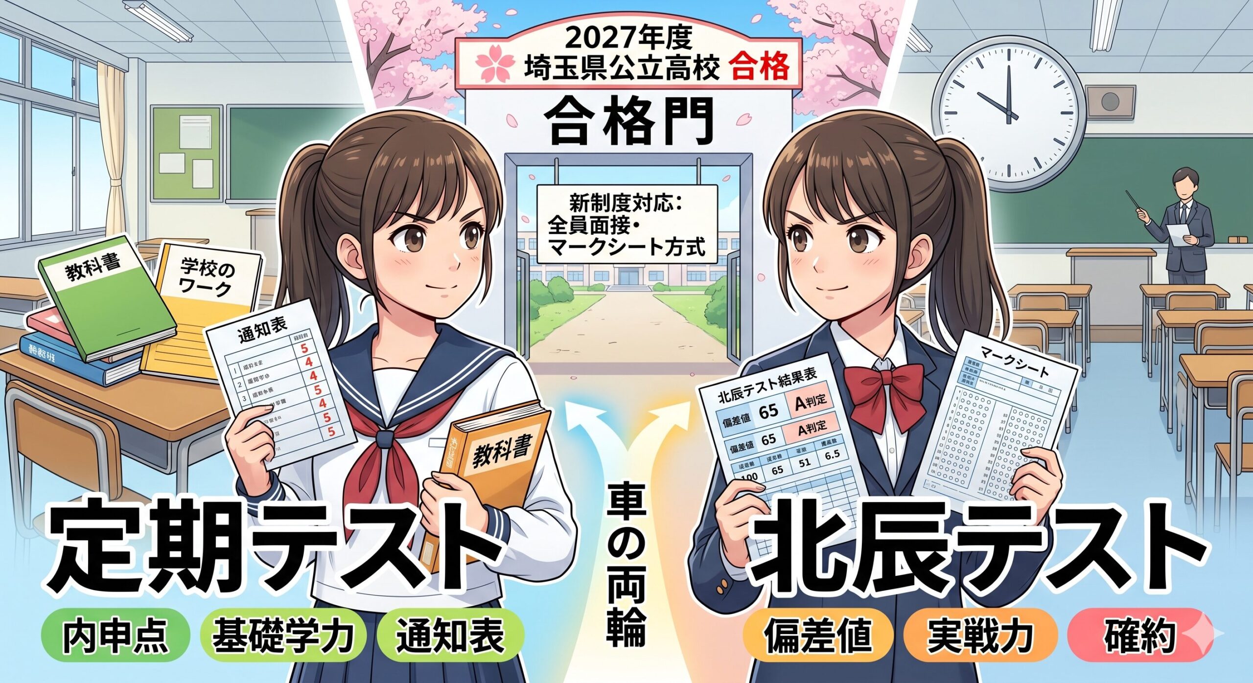 定期テストと北辰｜埼玉の公立高合格にはどちらが重要？