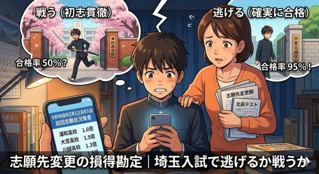 志願先変更の損得勘定｜埼玉入試で逃げるか戦うか