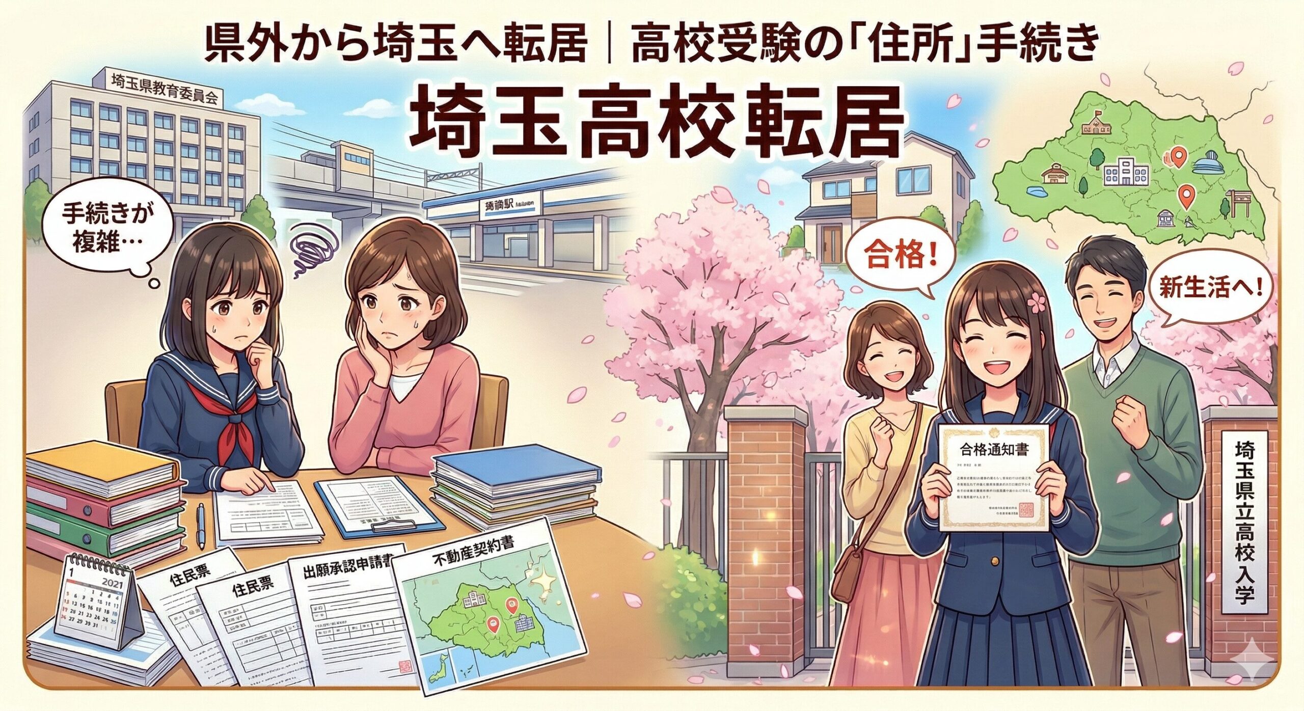 県外から埼玉へ転居｜高校受験の「住所」手続き